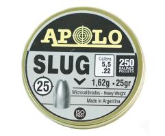 Пули полнотелые Apolo Slug 5,5 мм, 1,62 г (250 штук)