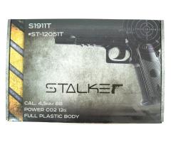 Пневматический пистолет Stalker S1911T (3 Дж, Colt 1911, неподвижный затвор, шарики ВВ, пластик, CO₂) 4,5 мм